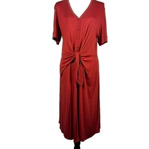 Massimo Dutti Red Midi Dress